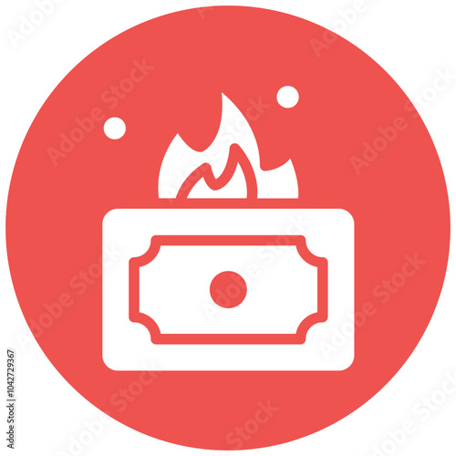 Greed Fueled Fire vector icon illustration of Corruption iconset.