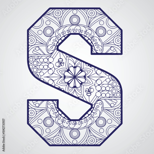 Stylized S Letter Featuring Mandala Patterns