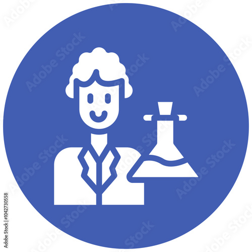 Scientist vector icon illustration of Lab iconset.