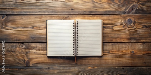 A Blank Notebook Resting on a Rustic Wooden Surface, Ready to Capture Thoughts and Dreams