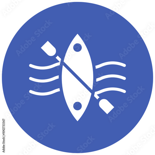 Kayak vector icon illustration of Outdoor Fun iconset.