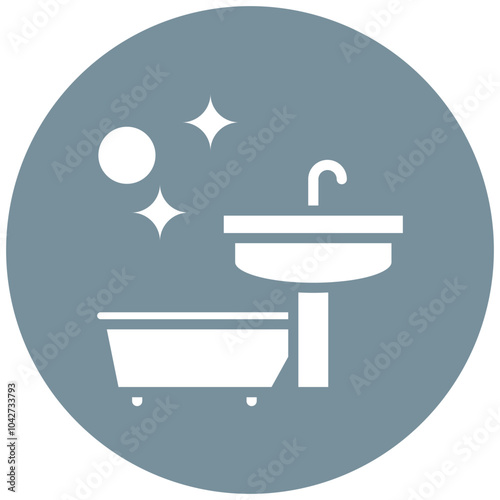 Cleaning Bathroom vector icon illustration of Cleaning and Dusting iconset.