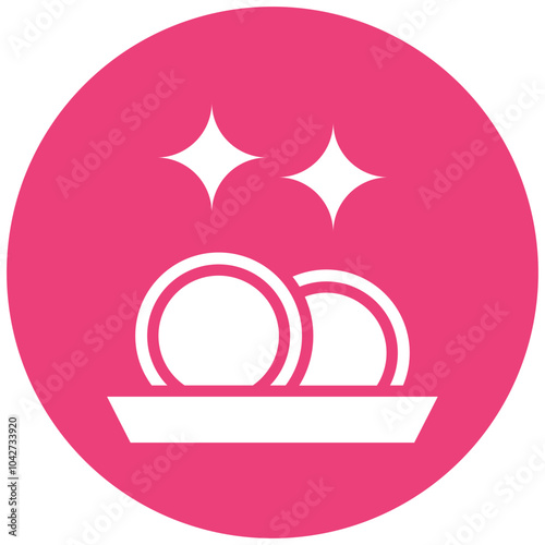 Washing Dishes vector icon illustration of Cleaning and Dusting iconset.