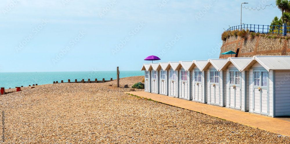 Pebble beach of Eastbourne. East Sussex, England
