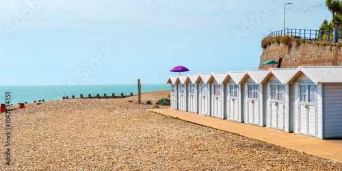 Obraz na płótnie Pebble beach of Eastbourne. East Sussex, England w salonie