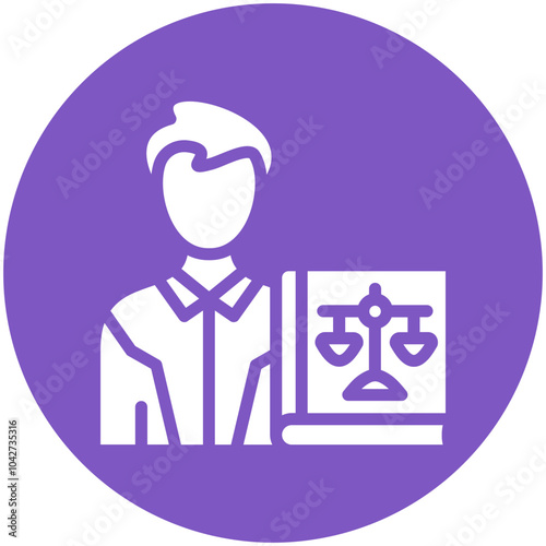 Defendant Male vector icon illustration of Law & Legislation iconset.