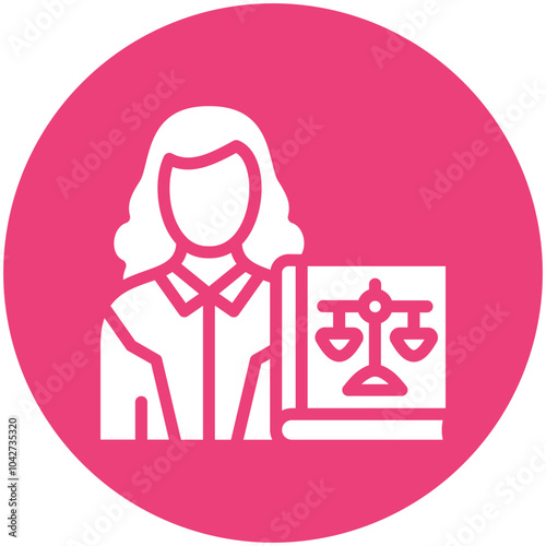Defendant Female vector icon illustration of Law & Legislation iconset.
