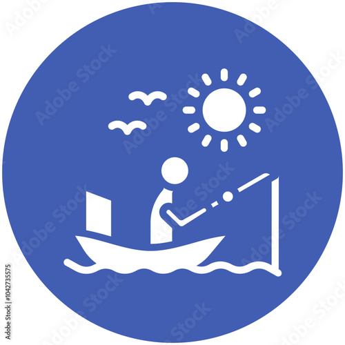 Summer Fishing vector icon illustration of Fishing iconset.