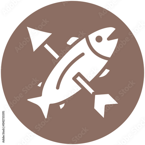 Spearfishing vector icon illustration of Fishing iconset.