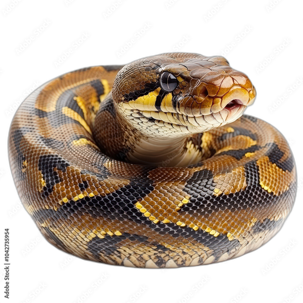 Obraz premium Close-Up of a Colorful Python Snake