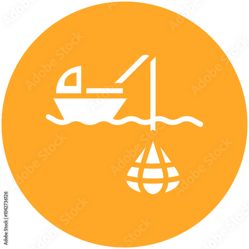 Commercial Fishing vector icon illustration of Fishing iconset.