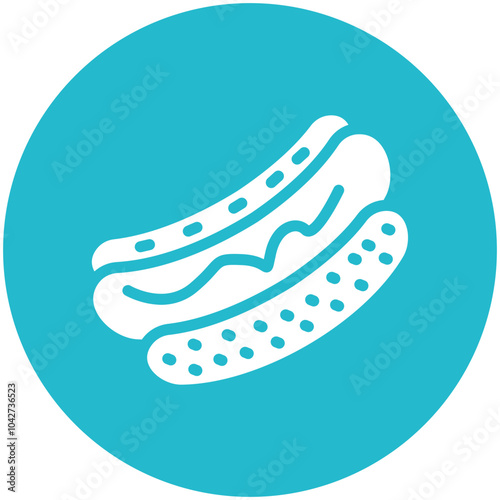 Hot Dog vector icon illustration of Street Food iconset.