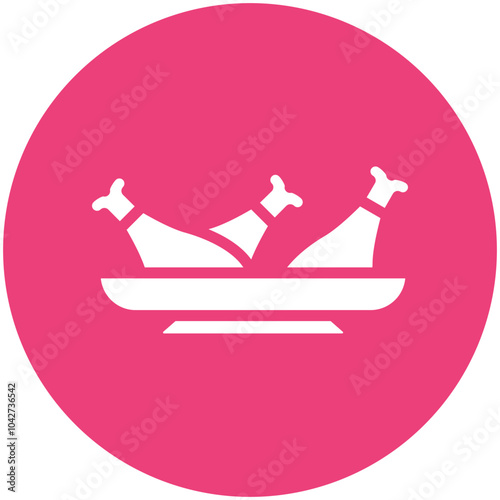 Fried Chicken vector icon illustration of Street Food iconset.
