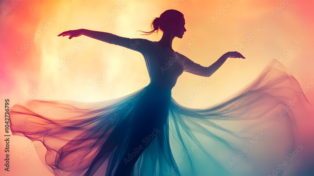 Fototapeta premium Abstract dancer, woman silhouette . 