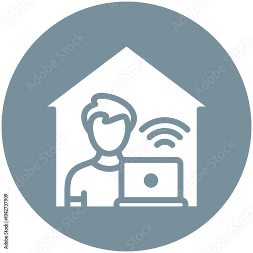 Remote Job vector icon illustration of Gig Economy iconset.