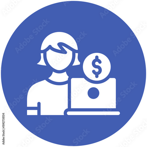 Freelancer Female vector icon illustration of Gig Economy iconset.
