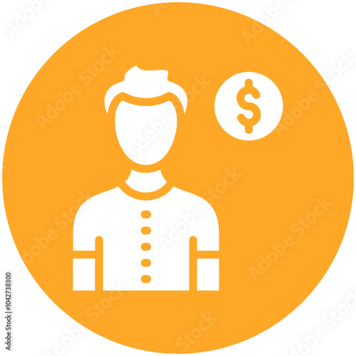 Client Male vector icon illustration of Gig Economy iconset.