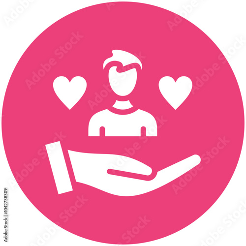 Caregiving vector icon illustration of Gig Economy iconset.