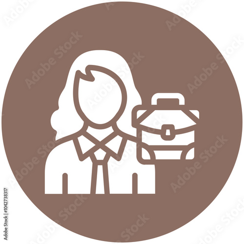 Businesswoman vector icon illustration of Gig Economy iconset.