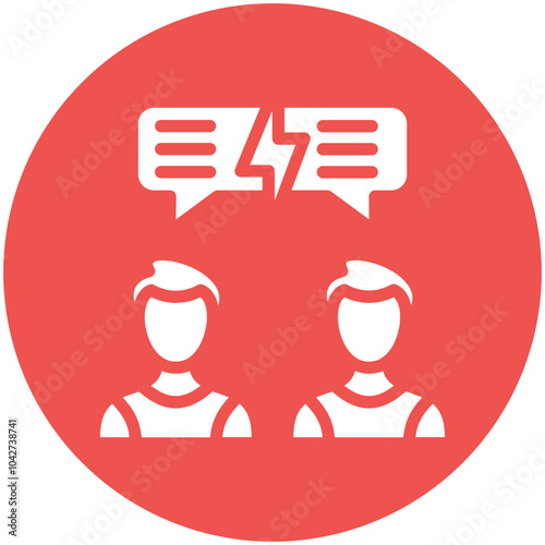 Conflict vector icon illustration of Generation Gap iconset.