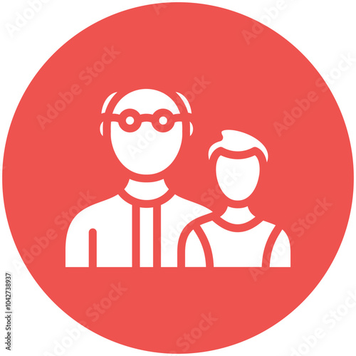 Ancestor vector icon illustration of Generation Gap iconset.