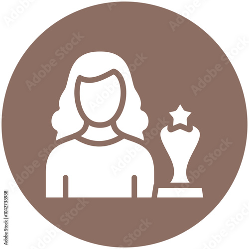 Recipient Female vector icon illustration of Award Events iconset.