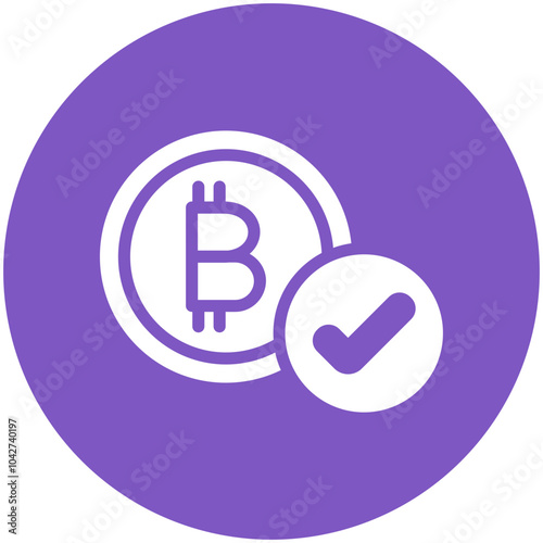 Cryptocurrency Accepted vector icon illustration of Cryptocurrency iconset. photo