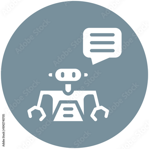 Robot Assistant vector icon illustration of Robotics iconset.