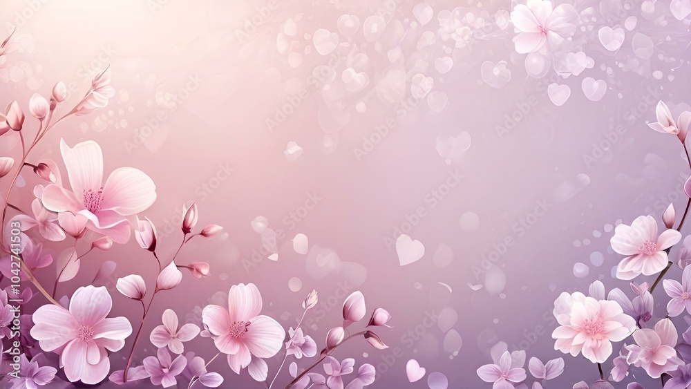A soft pink and purple backdrop filled with charming hearts, evoking a sense of love and joy. A soft pink and purple backdrop filled with charming hearts, evoking a sense of love and joy.
