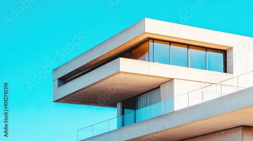 Modern Architecture with Clean Lines and Blue Sky