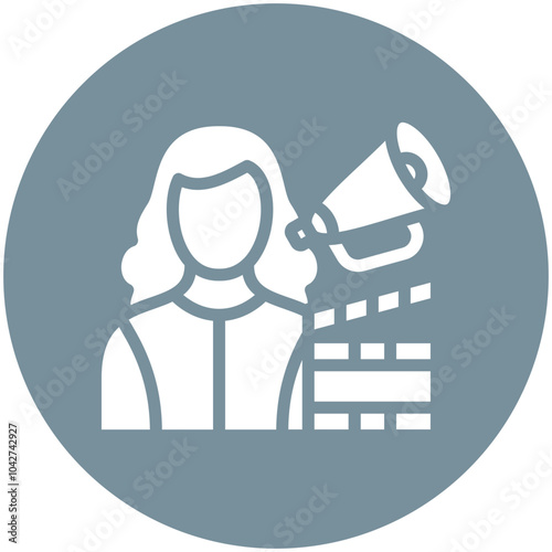 Director Female vector icon illustration of Filmmaking iconset.