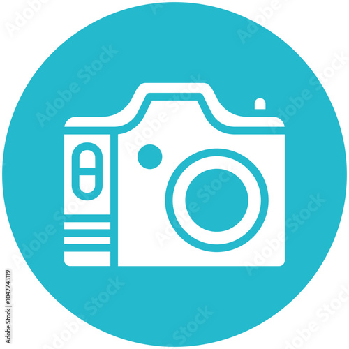 Camera vector icon illustration of Filmmaking iconset.