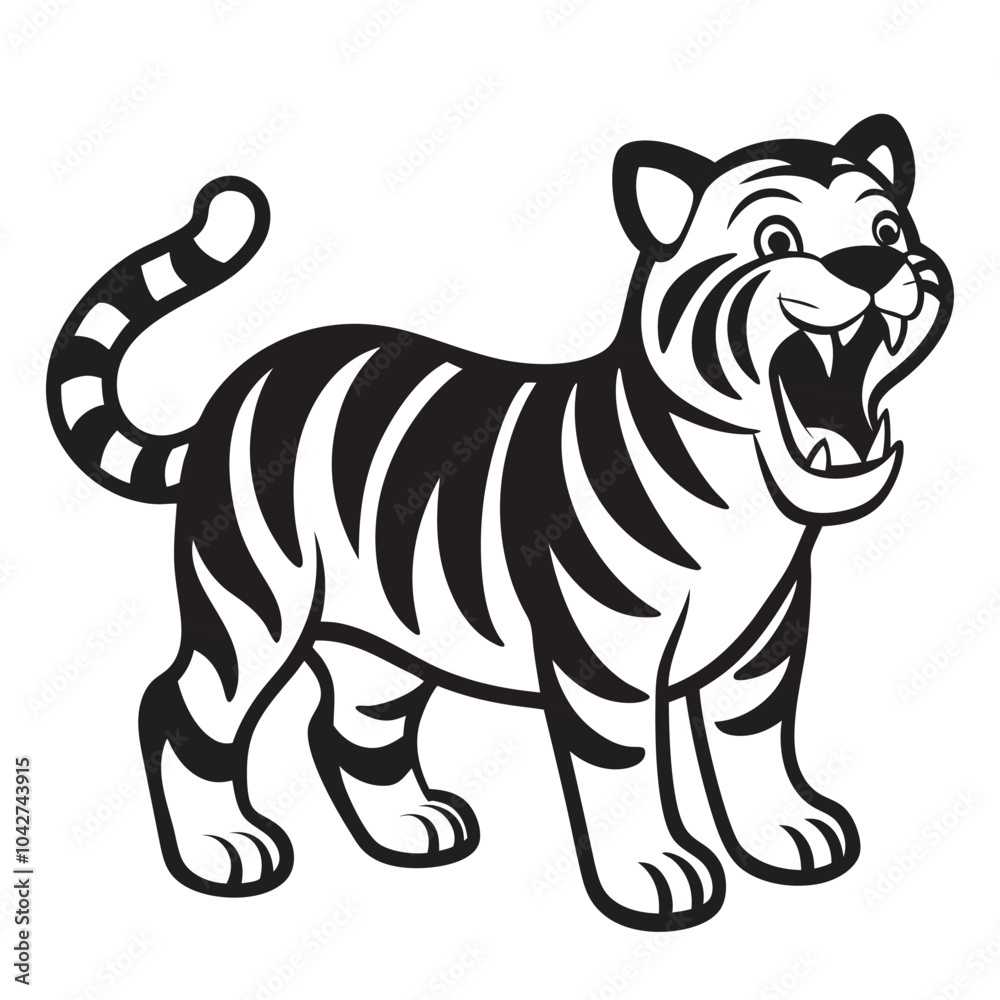Cute Tiger silhouette victor illustration file Cute Tiger silhouette victor illustration file