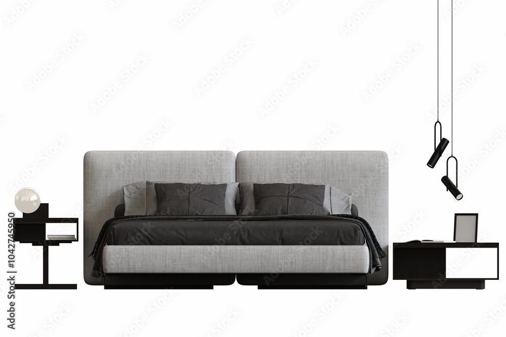 double bed isolated on white background, furniture for the bedroom interior, 3D illustration, cg render
double bed isolated on white background, furniture for the bedroom interior, 3D illustration, cg render