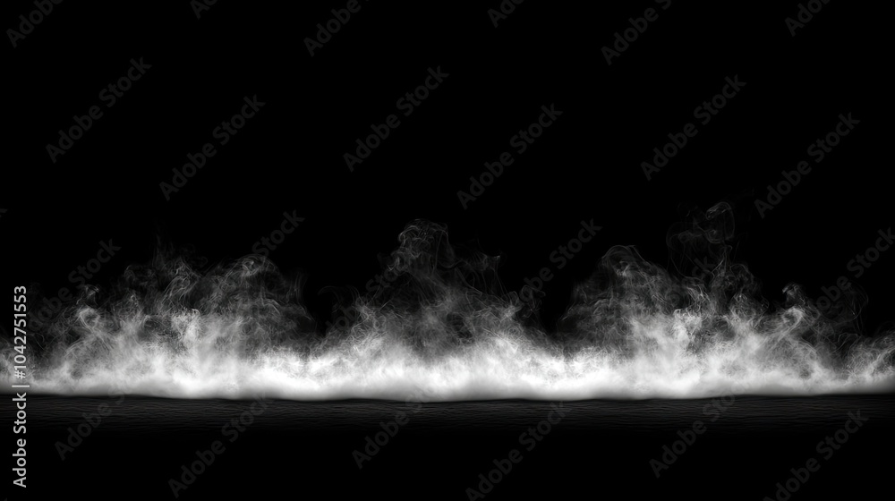 White Smoke Texture on Black Background White Smoke Texture on Black Background