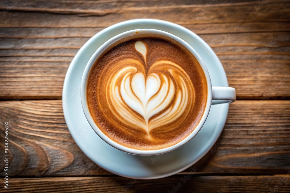 Hot coffee cup with heart decoration Hot coffee cup with heart decoration