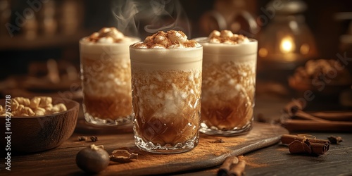 two glasses of coffee with a spoon and spoon