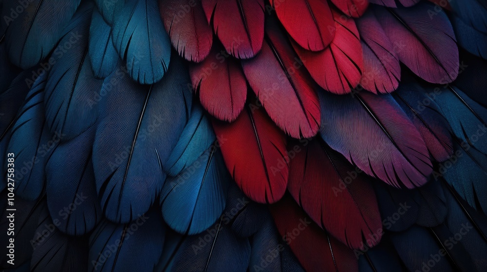 Fototapeta premium Colorful Feather Texture in Vibrant Tones