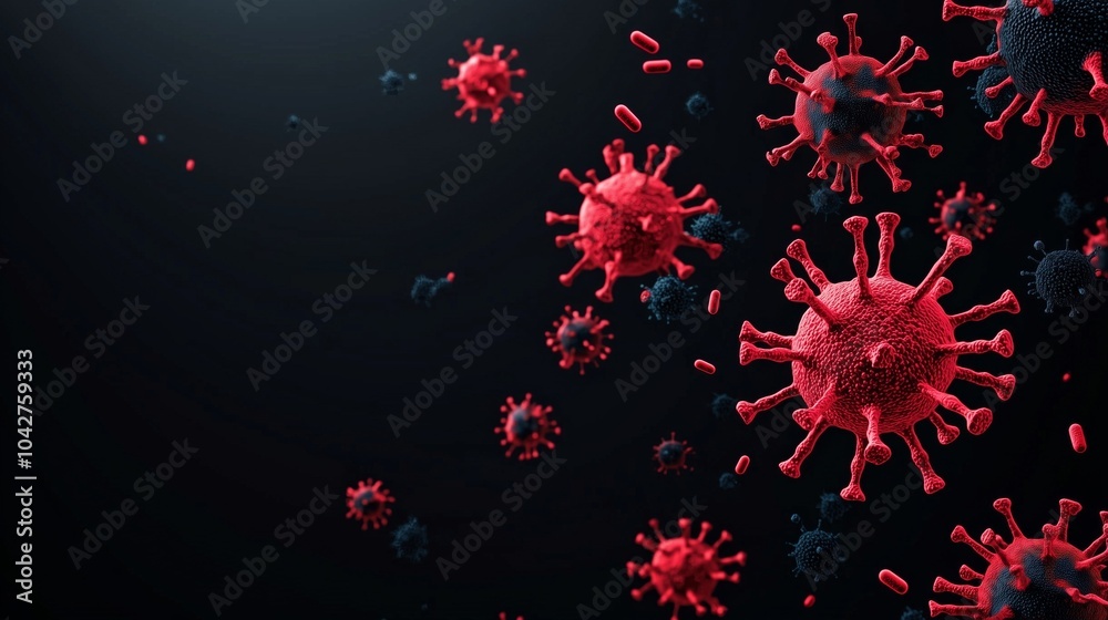 Detailed Visual Representation of Viruses in a Dark Environment Detailed Visual Representation of Viruses in a Dark Environment
