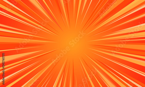orange colored sunburst pattern comic pop art background design
