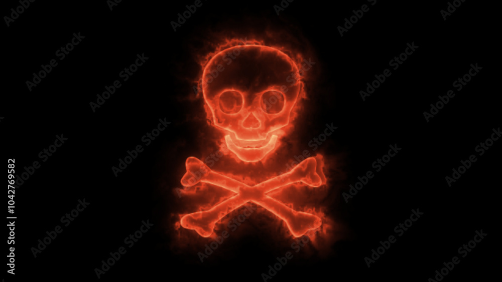 Fire grunge danger sign. Poison sign head skull illustration Fire grunge danger sign. Poison sign head skull illustration