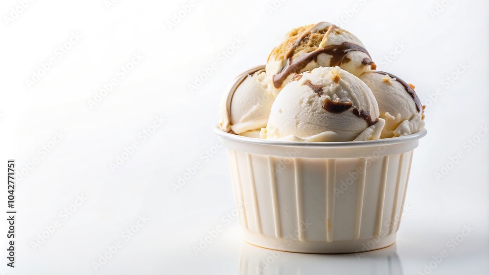 ice cream in a cup isolated on white background ice cream in a cup isolated on white background