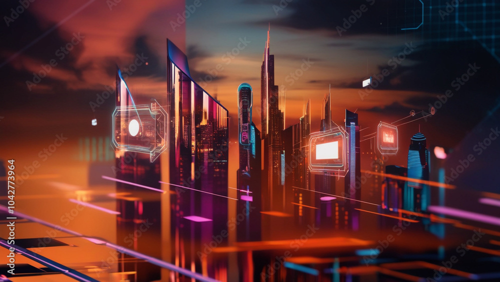 custom made wallpaper toronto digitalAdvance Technology City Background