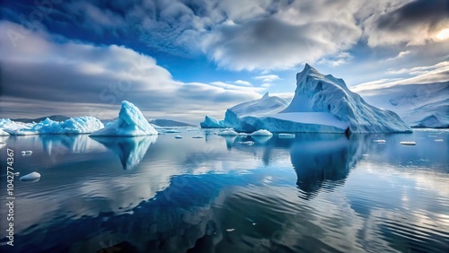 icebergs floating in the Antarctic ocean