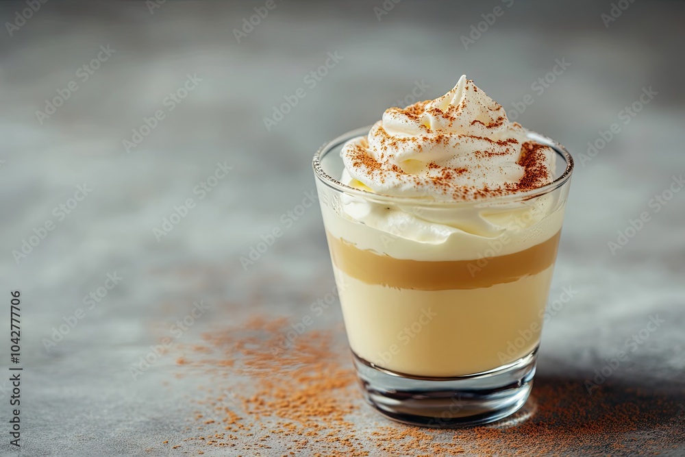 Eggnog Drink with Whipped Cream and Cinnamon Topping