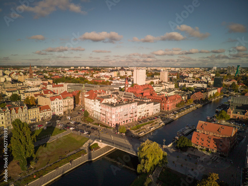 Island in the city of Bydgoszcz on the Brda River,, Poland.