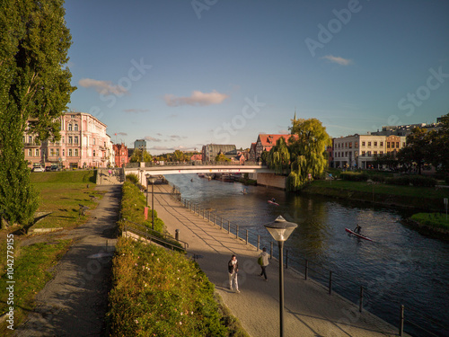 Obraz na płótnie Island in the city of Bydgoszcz on the Brda River,, Poland. w salonie