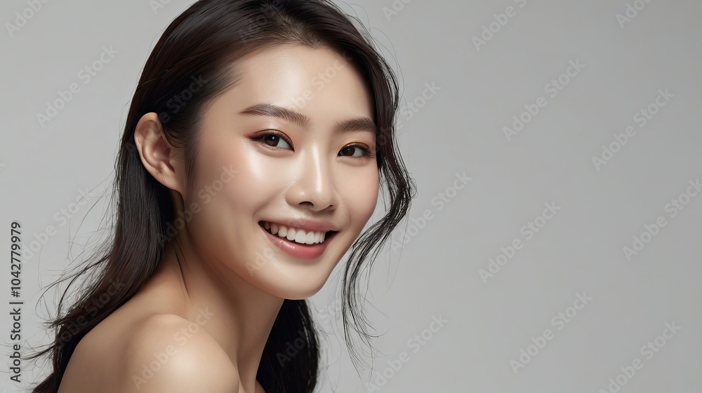 japan Smile womenskin care advertisement with white background japan Smile womenskin care advertisement with white background