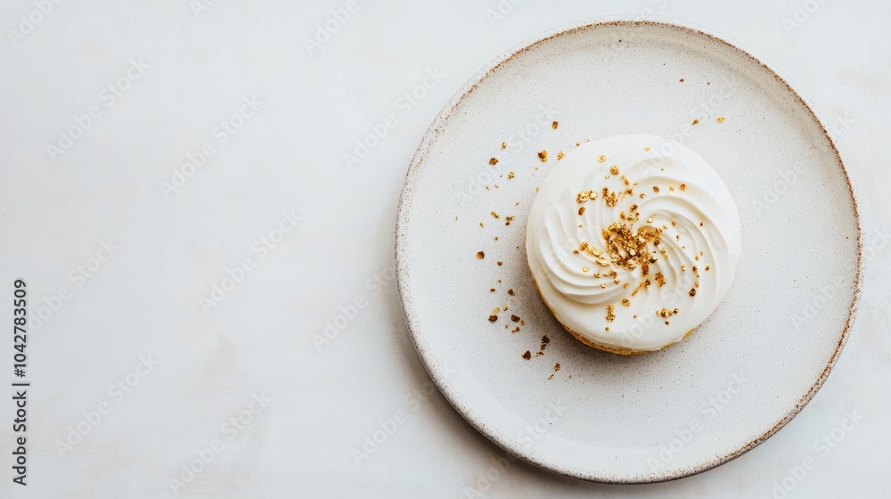 A beautifully decorated cake on a simple plate, showcasing elegant frosting and toppings. A beautifully decorated cake on a simple plate, showcasing elegant frosting and toppings.
