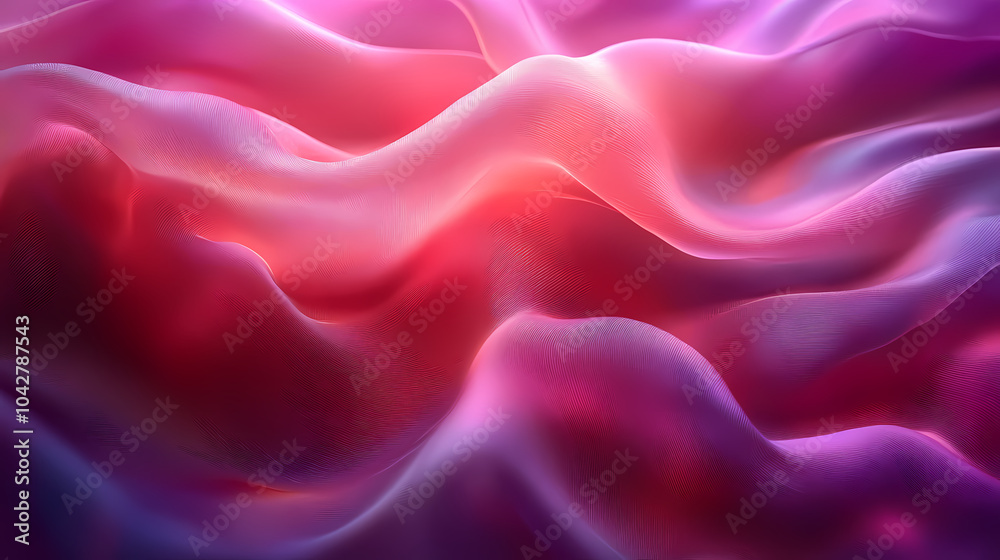 Fototapeta premium Abstract neon silk texture background design with smooth waves.